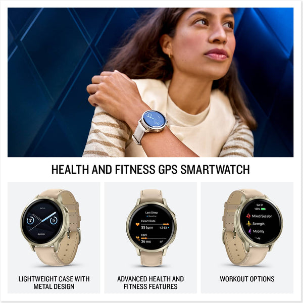 Garmin - Venu 4 GPS Smartwatch 41 mm Fiber-reinforced polymer - Lunar Gold - (2025)
