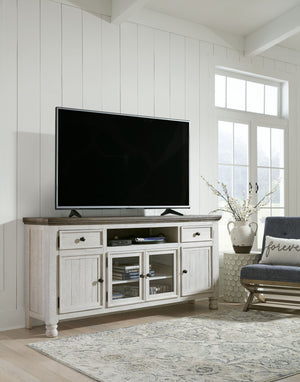 Havalance - Mueble de TV extragrande - 4 puertas - Marrón/Beige