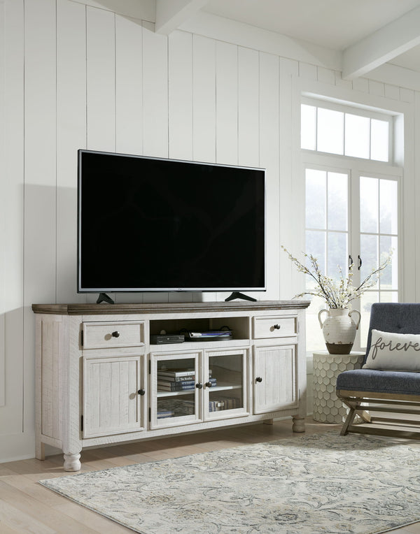 Havalance - Mueble de TV extragrande - 4 puertas - Marrón/Beige