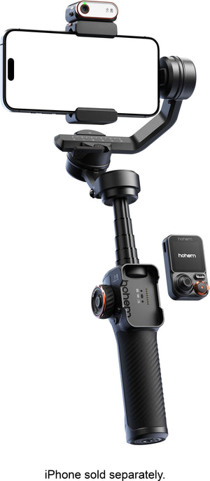 Hohem - iSteady M7 3-Axis Gimbal Stabilizer for Smartphone w/ AI Tracking, Remote Control, Extendable Pole, & Magnetic RGB Light - Black