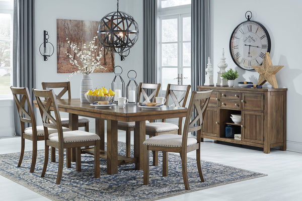 Moriville - Rectangular Dining Table Set #8pc.table,6chairs,server