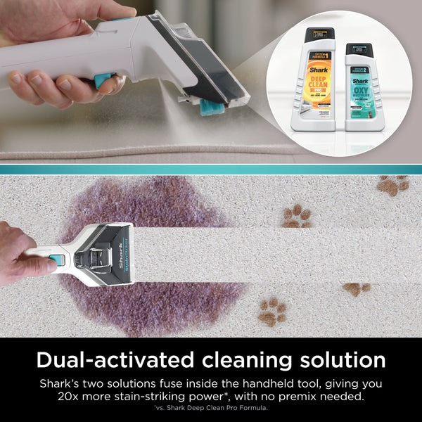 Shark - CarpetXpert with Stainstriker Technology Corded Upright Deep Carpet and Upholstery Cleaner with Built-in Spot Remover - White