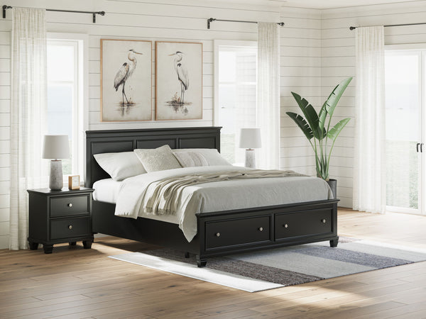 Lanolee - Panel Bed #king #2drawers