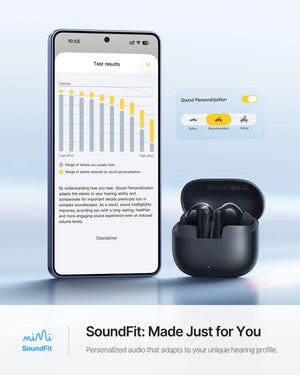 Baseus - Bass EP10 Ultra Noise Cancelling In-Ear Earbuds,-55 dB Adaptive ANC,Dual-Driver LDAC,65-Hour,Bluetooth 6.0 - Black