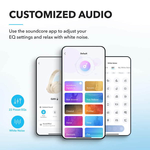 Anker - Soundcore Q20i Plus Over-the-Ear Bluetooth Wireless & Wired Headphones - White