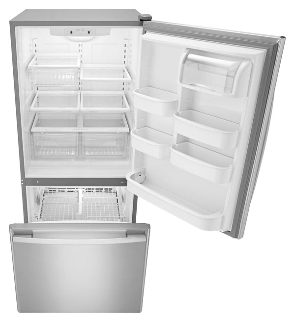 Amana - 29-inch Wide Bottom-Freezer Refrigerator with EasyFreezer™ Pull-Out Drawer -- 18 cu. ft. Capacity #stainless