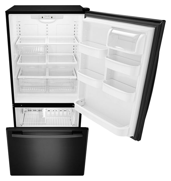 Amana - 33-inch Wide Bottom-Freezer Refrigerator with EasyFreezer™ Pull-Out Drawer - 22 cu. ft. Capacity #black