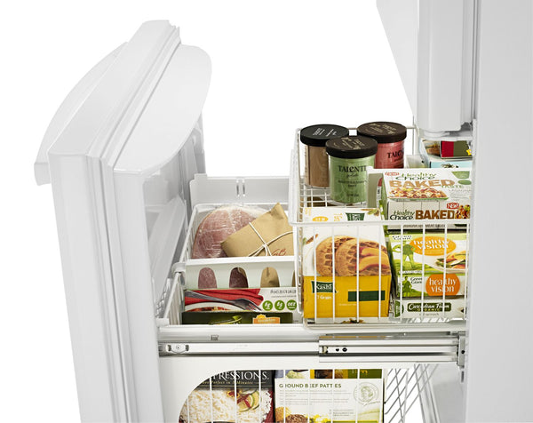 Amana - 33-inch Wide Bottom-Freezer Refrigerator with EasyFreezer™ Pull-Out Drawer - 22 cu. ft. Capacity #white