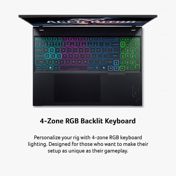 Acer - Nitro V – 16" WUXGA 165Hz Gaming Laptop - Intel Core 7 240H 2024 - NVIDIA GeForce RTX 5060 – 16GB Memory – 512GB Storage - Obsidian Black