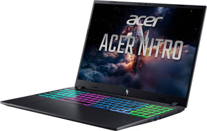 Acer - Nitro V – 16" WUXGA 165Hz Gaming Laptop - Intel Core 7 240H 2024 - NVIDIA GeForce RTX 5060 – 16GB Memory – 512GB Storage - Obsidian Black