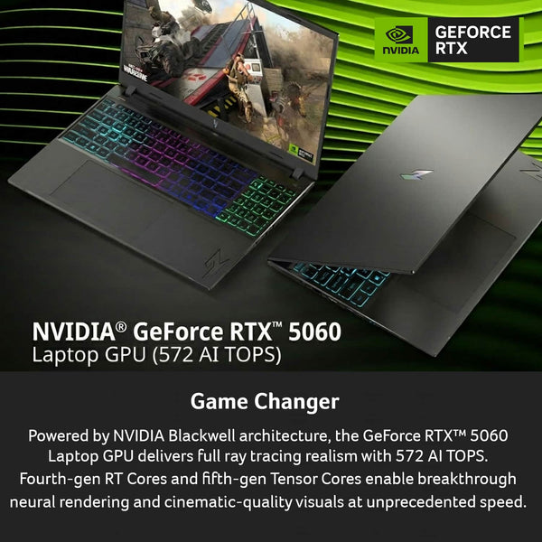 Acer - Nitro V – 16" WUXGA 165Hz Gaming Laptop - Intel Core 7 240H 2024 - NVIDIA GeForce RTX 5060 – 16GB Memory – 512GB Storage - Obsidian Black