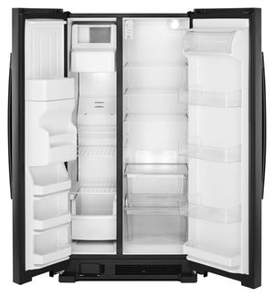 36-inch Wide Side-by-Side Refrigerator with Dual Pad External Ice and Water Dispenser - 25 Cu. Ft. #black