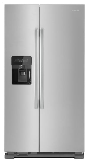 36-inch Wide Side-by-Side Refrigerator with Dual Pad External Ice and Water Dispenser - 25 Cu. Ft. #stainless