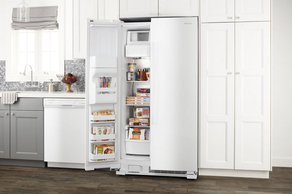 36-inch Wide Side-by-Side Refrigerator with Dual Pad External Ice and Water Dispenser - 25 Cu. Ft. #white