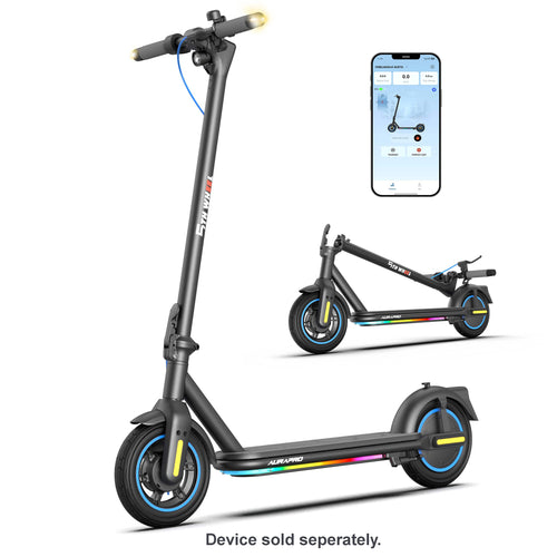 5th Wheel - AURAPRO Foldable Electric Scooter w/ 20 mi Max Range and 20 mph Max Speed - Black
