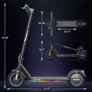5th Wheel - AURAPRO Foldable Electric Scooter w/ 20 mi Max Range and 20 mph Max Speed - Black