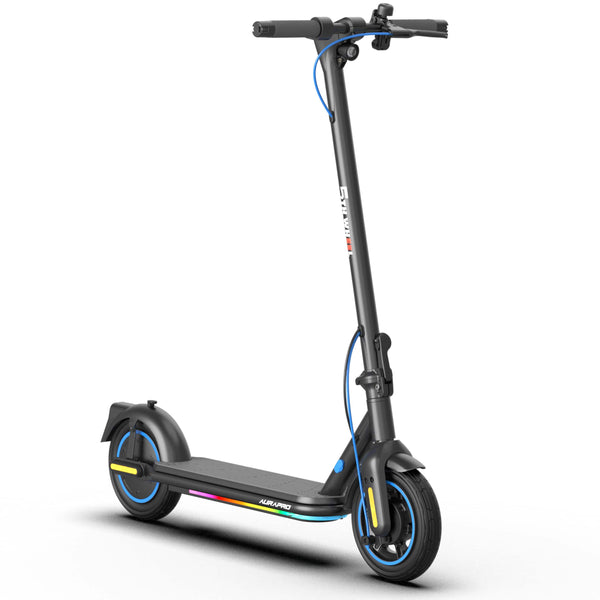5th Wheel - AURAPRO Foldable Electric Scooter w/ 20 mi Max Range and 20 mph Max Speed - Black