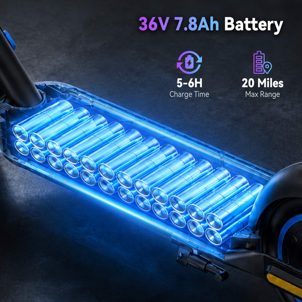 5th Wheel - AURAPRO Foldable Electric Scooter w/ 20 mi Max Range and 20 mph Max Speed - Black
