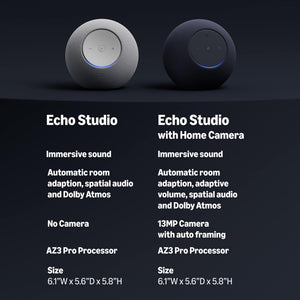 Amazon - Echo Studio with Home Camera (all-new) 13 MP, Visual intelligence, Immersive sound, Designed for Alexa+ - Graphite