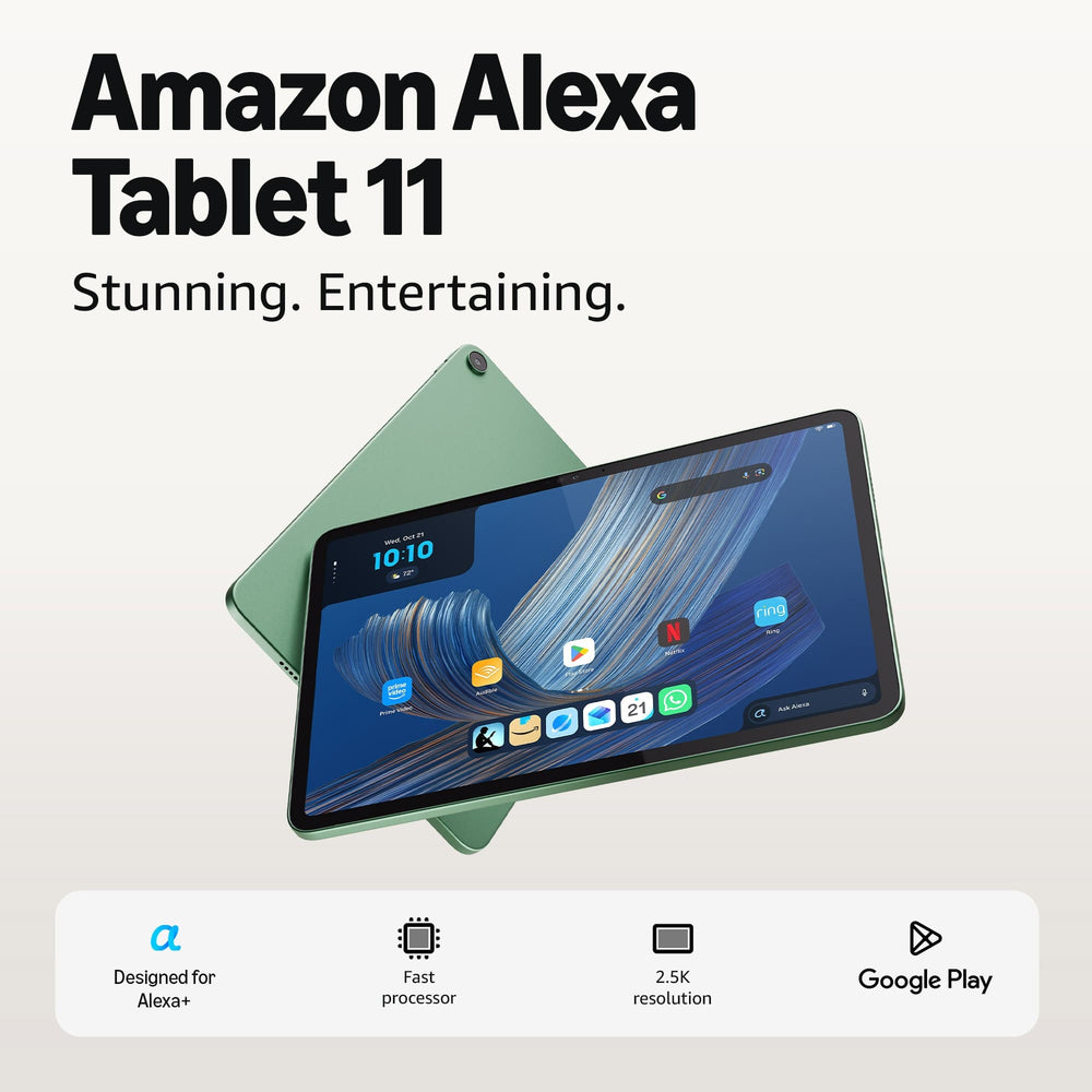 Amazon - Alexa Tablet 11 (All-new), 8GB RAM, 64GB, 11″ stunning 2.5K display, All-day battery, Designed for Alexa+ - Matcha