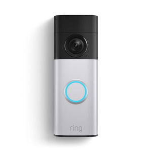 Ring - Battery Doorbell Plus (newest model) Retinal 2K with wide-angle video, up to 6x Zoom, Night Vision and Battery Pack - Nickel Silver