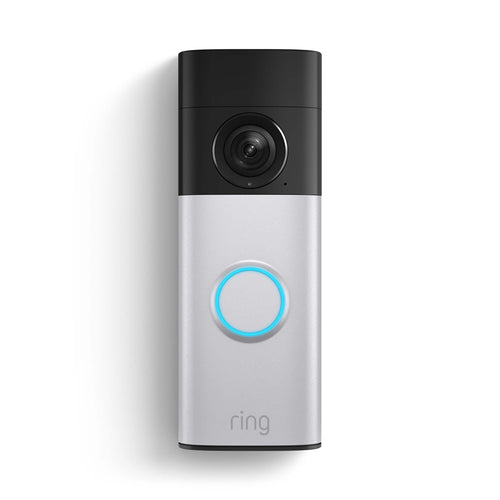 Ring - Battery Doorbell Plus (newest model) Retinal 2K with wide-angle video, up to 6x Zoom, Night Vision and Battery Pack - Nickel Silver