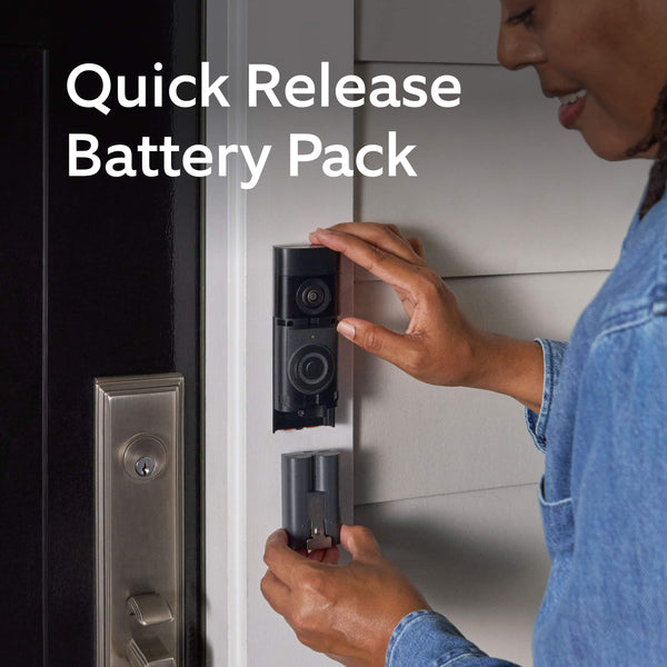 Ring - Battery Doorbell Plus (newest model) Retinal 2K with wide-angle video, up to 6x Zoom, Night Vision and Battery Pack - Nickel Silver