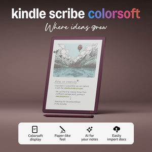 Amazon - Kindle Scribe Colorsoft 64GB (newest model), 11” paper-like color display with front light, Thin, light, powerful - 2025 - Fig