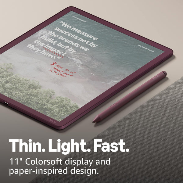 Amazon - Kindle Scribe Colorsoft 64GB (newest model), 11” paper-like color display with front light, Thin, light, powerful - 2025 - Fig