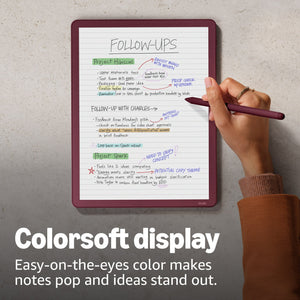 Amazon - Kindle Scribe Colorsoft 64GB (newest model), 11” paper-like color display with front light, Thin, light, powerful - 2025 - Fig