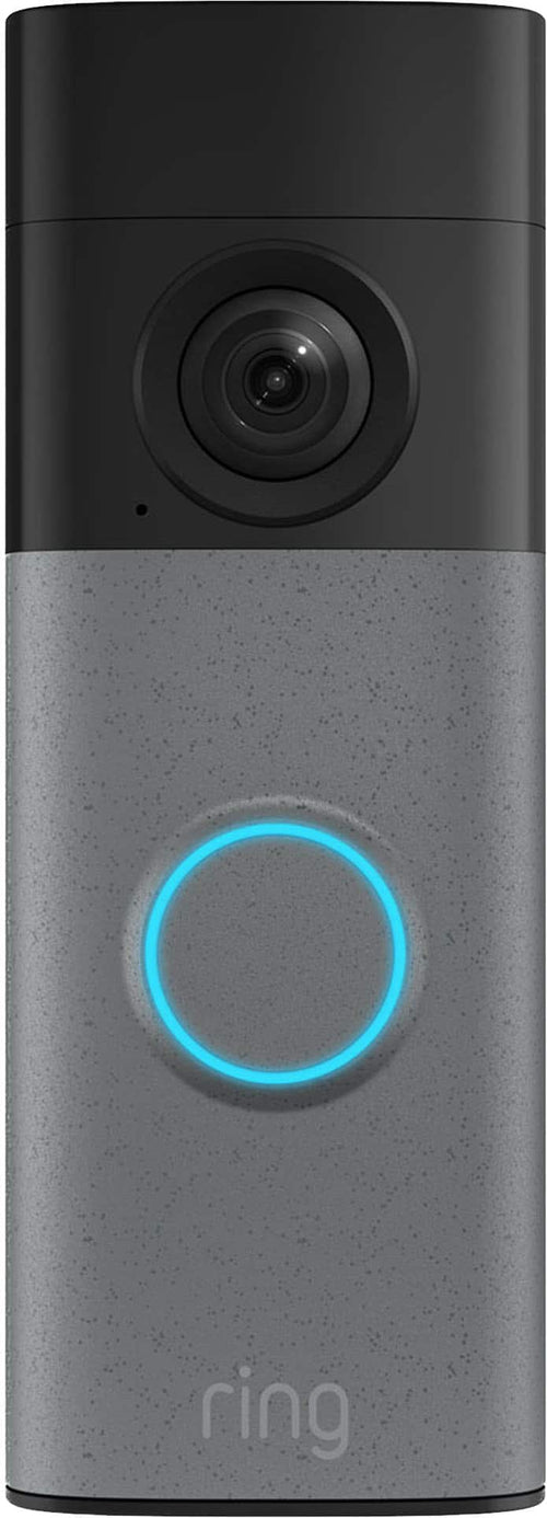 Ring - Battery Doorbell (newest model) Retinal 2K with wide-angle video, up to 6x Zoom, Two-Way Talk, and Built-In Battery - Speckled Grey