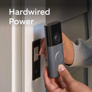 Ring - Wired Doorbell (newest model) — Retinal 2K with wide-angle video, up to 6x Enhanced Zoom, and Two-Way Talk - Speckled Grey