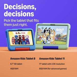 Amazon - Kids Tablet 8 (all-new) ages 3+, 8.7" display, includes 1-year Kids+ content subscription, parental controls - Cool Green