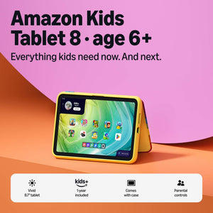 Amazon - Kids Tablet 8 (all-new) ages 6+, 8.7" display, includes 1-year Kids+ content subscription, parental controls - SpongeBob