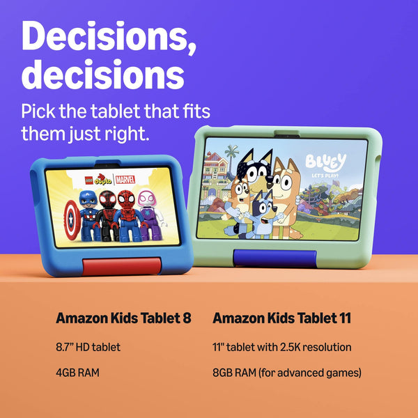 Amazon - Kids Tablet 8 (all-new) ages 3+, 8.7" display, includes 1-year Kids+ content subscription, parental controls - PAW Patrol