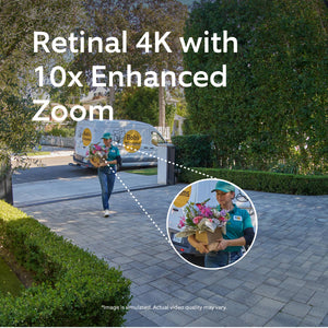 Ring - Battery Doorbell Pro (newest model) Retinal 4K with wide-angle video, up to 10x Zoom, Night Vision, and Ultra Battery Pk - Deep Silver
