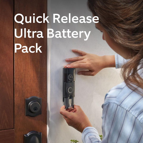 Ring - Battery Doorbell Pro (newest model) Retinal 4K with wide-angle video, up to 10x Zoom, Night Vision, and Ultra Battery Pk - Deep Silver