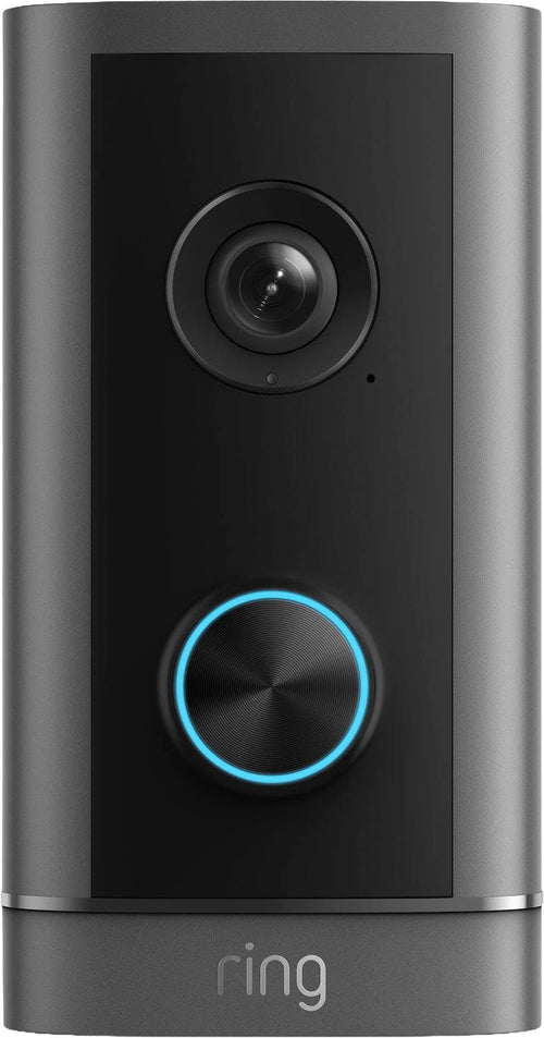 Ring - Wired Doorbell Elite 4K, Power over Ethernet, Retinal 4K, Remote Gate Access, 10x Zoom, Night Vision in Low-Light - Deep Silver