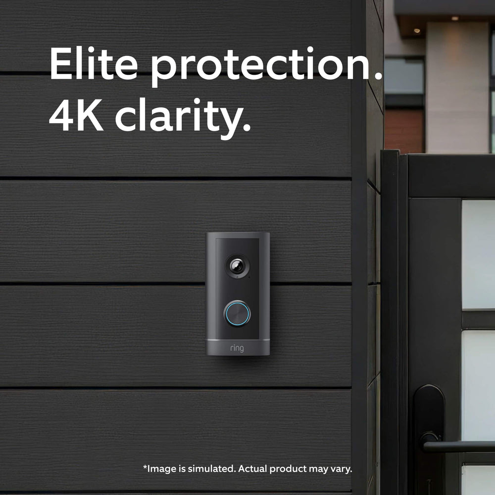 Ring - Wired Doorbell Elite 4K, Power over Ethernet, Retinal 4K, Remote Gate Access, 10x Zoom, Night Vision in Low-Light - Deep Silver