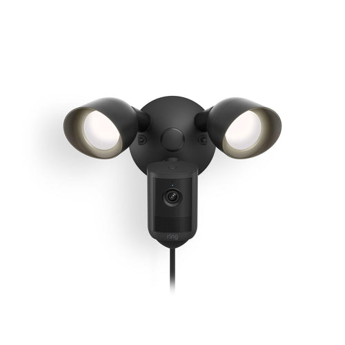 Ring - Floodlight Cam, Wired (newest model) — Wide-Angle Retinal 2K Video, 6x Enhanced Zoom, Ultra-Bright Floodlights - Black
