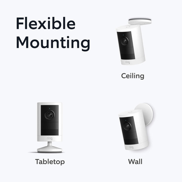 Ring - Outdoor Cam 2K, Battery - Wide-Angle Retinal 2K Video, 6x Enhanced Zoom, Night Vision - White