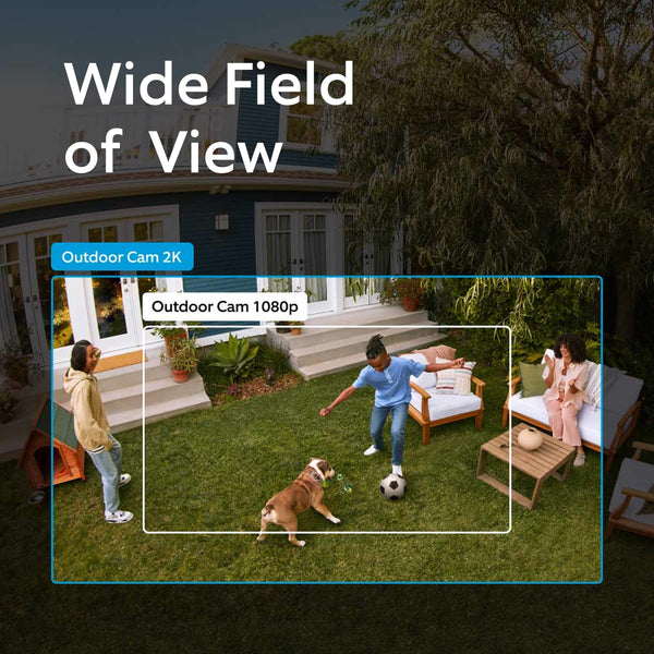 Ring - Outdoor Cam 2K, Battery - Wide-Angle Retinal 2K Video, 6x Enhanced Zoom, Night Vision - Black