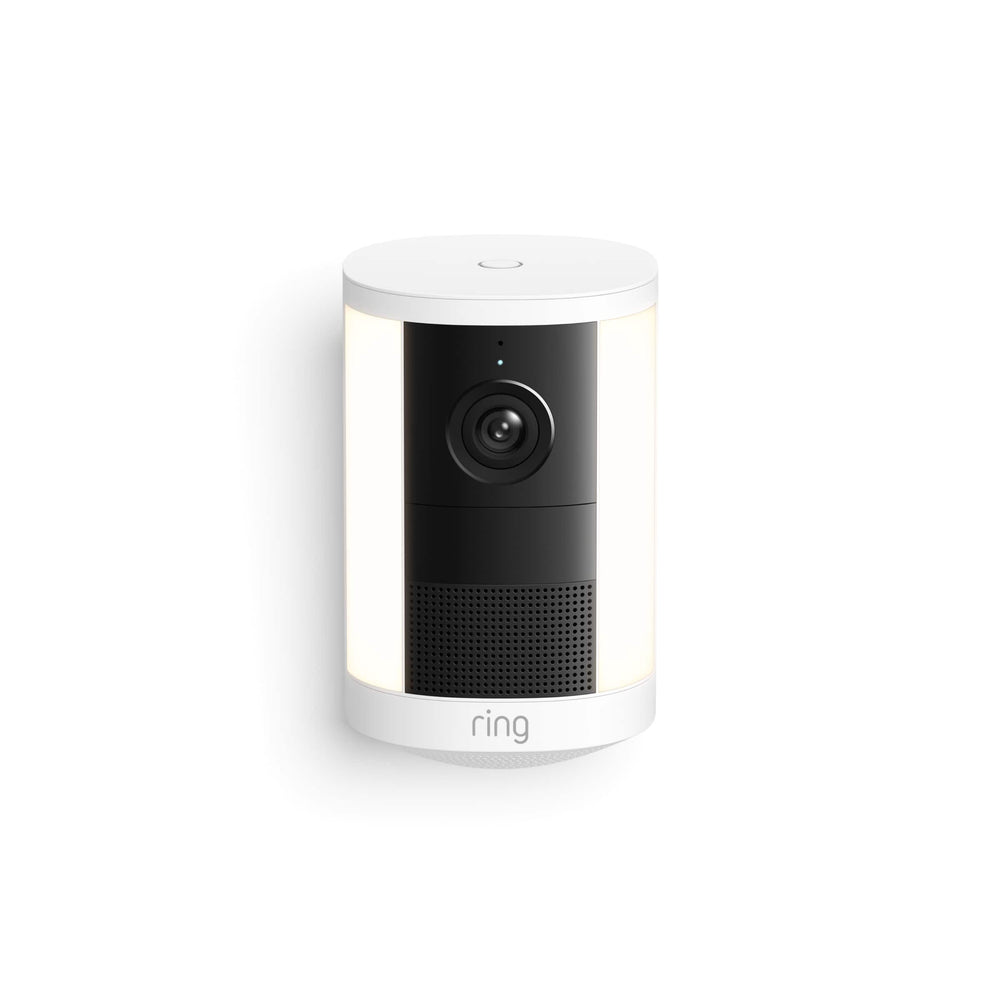 Ring - Spotlight Cam, Battery (newest model), Wide-Angle Retinal 2K Video, 6x Enhanced Zoom, Motion-Activated Spotlights - White
