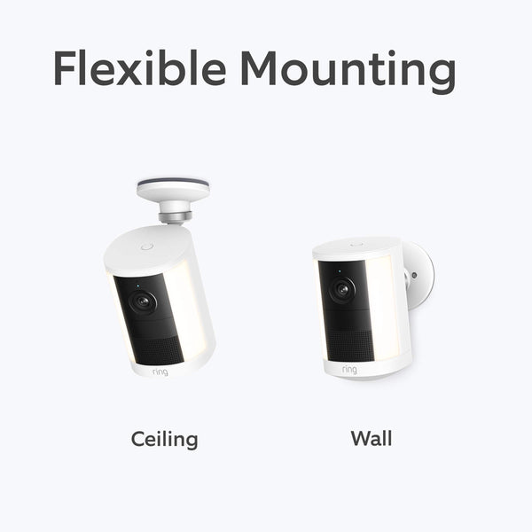 Ring - Spotlight Cam, Battery (newest model), Wide-Angle Retinal 2K Video, 6x Enhanced Zoom, Motion-Activated Spotlights - White