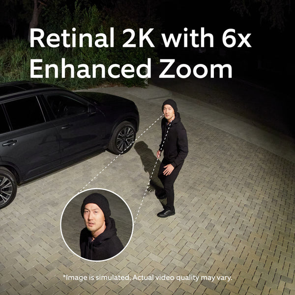 Ring - Floodlight Cam, Wired (newest model), Wide-Angle Retinal 2K Video, 6x Enhanced Zoom, Ultra-Bright Floodlights - White