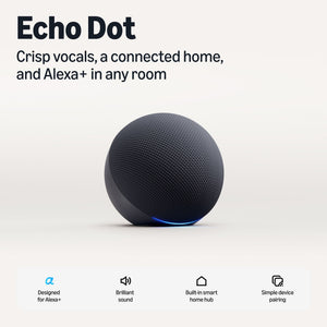 Amazon - Echo Dot (newest model), Compact smart speaker with brilliant sound and smart home hub, Designed for Alexa+ - Graphite