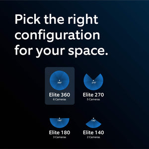 Ring - Elite 180 — Three Retinal 4K Smart Cameras, 180° View, Built for Business, Panorama Control, Plug-In and PoE - Black