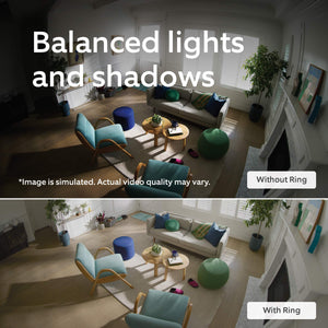 Ring - Indoor Cam Plus, Plug-In, Retinal 2K for enhanced video quality, 6x Zoom, Night Vision for color night vision, 2pk - White
