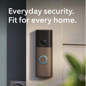 Ring - Battery Doorbell (newest model) Retinal 2K with wide-angle video, up to 6x Zoom, Two-Way Talk, and Built-In Battery - Matte Mocha