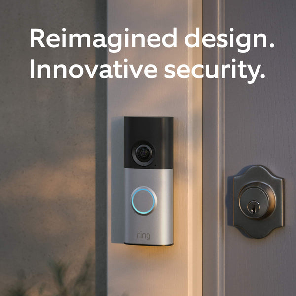 Ring - Wired Doorbell Plus (2nd Gen) — Retinal 2K, Motion Detection, Night Vision - Nickel Silver